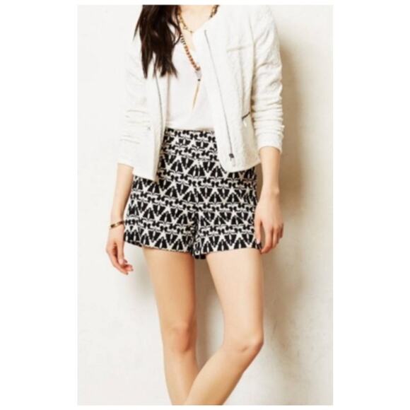 Anthropologie Pants - Anthropologie Cartonnier Shorts Womens Size 6 High Rise Woven Retro Modern NWT